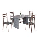 Conjunto Sala De Jantar Mesa Retangular 120x75cm Tampo Granit