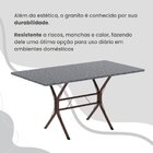 Conjunto Sala De Jantar Mesa Retangular 120x75cm Tampo Granit
