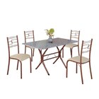 Conjunto Sala De Jantar Mesa Retangular 120x75cm Tampo Granit