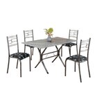 Conjunto Sala De Jantar Mesa Retangular 120x75cm Tampo Granit