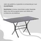 Conjunto Sala De Jantar Mesa Retangular 120x75cm Tampo Granit