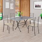 Conjunto Sala De Jantar Mesa Retangular 120x75cm Tampo Granit