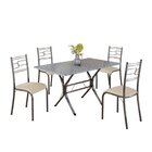 Conjunto Sala De Jantar Mesa Retangular 120x75cm Tampo Granit