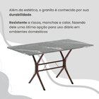 Conjunto Sala De Jantar Mesa Retangular 120x75cm Tampo Granit