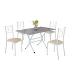 Conjunto Sala De Jantar Mesa Retangular 120x75cm Tampo Granit