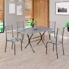 Conjunto Sala De Jantar Mesa Retangular 120x75cm Tampo Granit