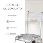 Conjunto Sala De Jantar Mesa Retangular 120x75cm Tampo Granit