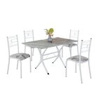 Conjunto Sala De Jantar Mesa Retangular 120x75cm Tampo Granit