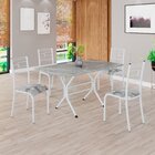 Conjunto Sala De Jantar Mesa Retangular 120x75cm Tampo Granit