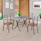 Conjunto Sala De Jantar Mesa Retangular 120x75cm Tampo Granit
