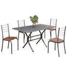 Conjunto Sala De Jantar Mesa Retangular 120x75cm Tampo Granit