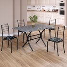 Conjunto Sala De Jantar Mesa Retangular 120x75cm Tampo Granit