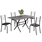 Conjunto Sala De Jantar Mesa Retangular 120x75cm Tampo Granit