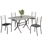 Conjunto Sala De Jantar Mesa Retangular 120x75cm Tampo Granit