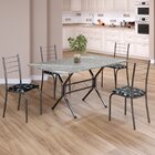 Conjunto Sala De Jantar Mesa Retangular 120x75cm Tampo Granit