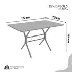 Conjunto Sala De Jantar Mesa Retangular 120x75cm Tampo Granit