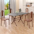 Conjunto Sala De Jantar Mesa Retangular 120x75cm Tampo Granit