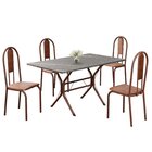 Conjunto Sala De Jantar Mesa Retangular 120x75cm Tampo Granit