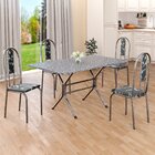 Conjunto Sala De Jantar Mesa Retangular 120x75cm Tampo Granit
