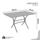 Conjunto Sala De Jantar Mesa Retangular 120x75cm Tampo Granit