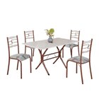 Conjunto Sala De Jantar Mesa Retangular 120x75cm Tampo Madeir