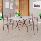 Conjunto Sala De Jantar Mesa Retangular 120x75cm Tampo Madeir
