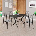 Conjunto Sala De Jantar Mesa Retangular 120x75cm Tampo Madeir