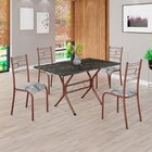 Conjunto Sala De Jantar Mesa Retangular 120x75cm Tampo Madeir