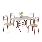 Conjunto Sala De Jantar Mesa Retangular 120x75cm Tampo Madeir