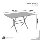 Conjunto Sala De Jantar Mesa Retangular 120x75cm Tampo Madeir