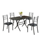 Conjunto Sala De Jantar Mesa Retangular 120x75cm Tampo Madeir