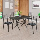 Conjunto Sala De Jantar Mesa Retangular 120x75cm Tampo Madeir