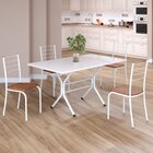 Conjunto Sala De Jantar Mesa Retangular 120x75cm Tampo Madeir