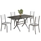 Conjunto Sala De Jantar Mesa Retangular 120x75cm Tampo Madeir