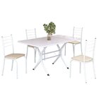 Conjunto Sala De Jantar Mesa Retangular 120x75cm Tampo Madeir