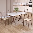 Conjunto Sala De Jantar Mesa Retangular 120x75cm Tampo Madeir