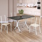 Conjunto Sala De Jantar Mesa Retangular 120x75cm Tampo Madeir