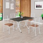 Conjunto Sala De Jantar Mesa Retangular 120x75cm Tampo Pedra