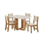 Conjunto Sala De Jantar Mesa Retangular 120x80cm 4 Cadeiras E