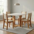 Conjunto Sala De Jantar Mesa Retangular 120x80cm 4 Cadeiras E