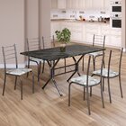 Conjunto Sala De Jantar Mesa Retangular 140x75cm Tampo Ardósi