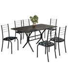 Conjunto Sala De Jantar Mesa Retangular 140x75cm Tampo Ardósi