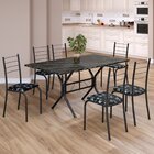 Conjunto Sala De Jantar Mesa Retangular 140x75cm Tampo Ardósi