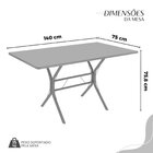 Conjunto Sala De Jantar Mesa Retangular 140x75cm Tampo Ardósi
