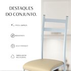 Conjunto Sala De Jantar Mesa Retangular 140x75cm Tampo Granit