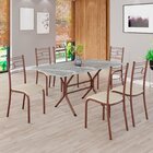 Conjunto Sala De Jantar Mesa Retangular 140x75cm Tampo Granit