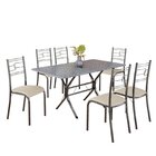 Conjunto Sala De Jantar Mesa Retangular 140x75cm Tampo Granit