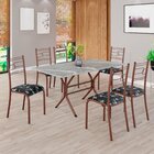 Conjunto Sala De Jantar Mesa Retangular 140x75cm Tampo Granit