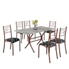 Conjunto Sala De Jantar Mesa Retangular 140x75cm Tampo Granit