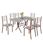 Conjunto Sala De Jantar Mesa Retangular 140x75cm Tampo Granit